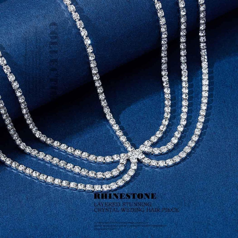 Fdesigner Vintage Head Chain Rhinestone Wedding Headpieces Face Cover Mask Hair Jewelry Gypsy Women Hair Accessories - Image 5